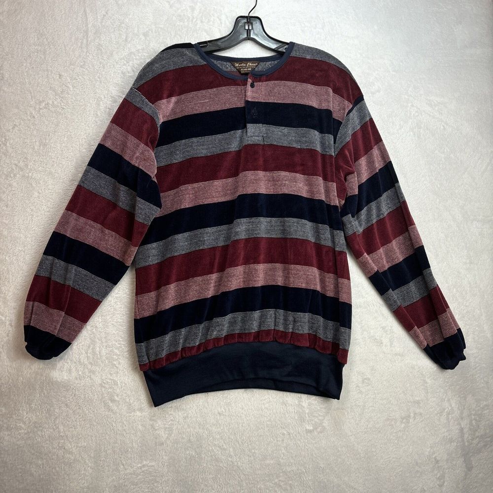 Vintage Martin Chase Multicolor Sweater Size  XL Made In USA long Sleeve Cuff